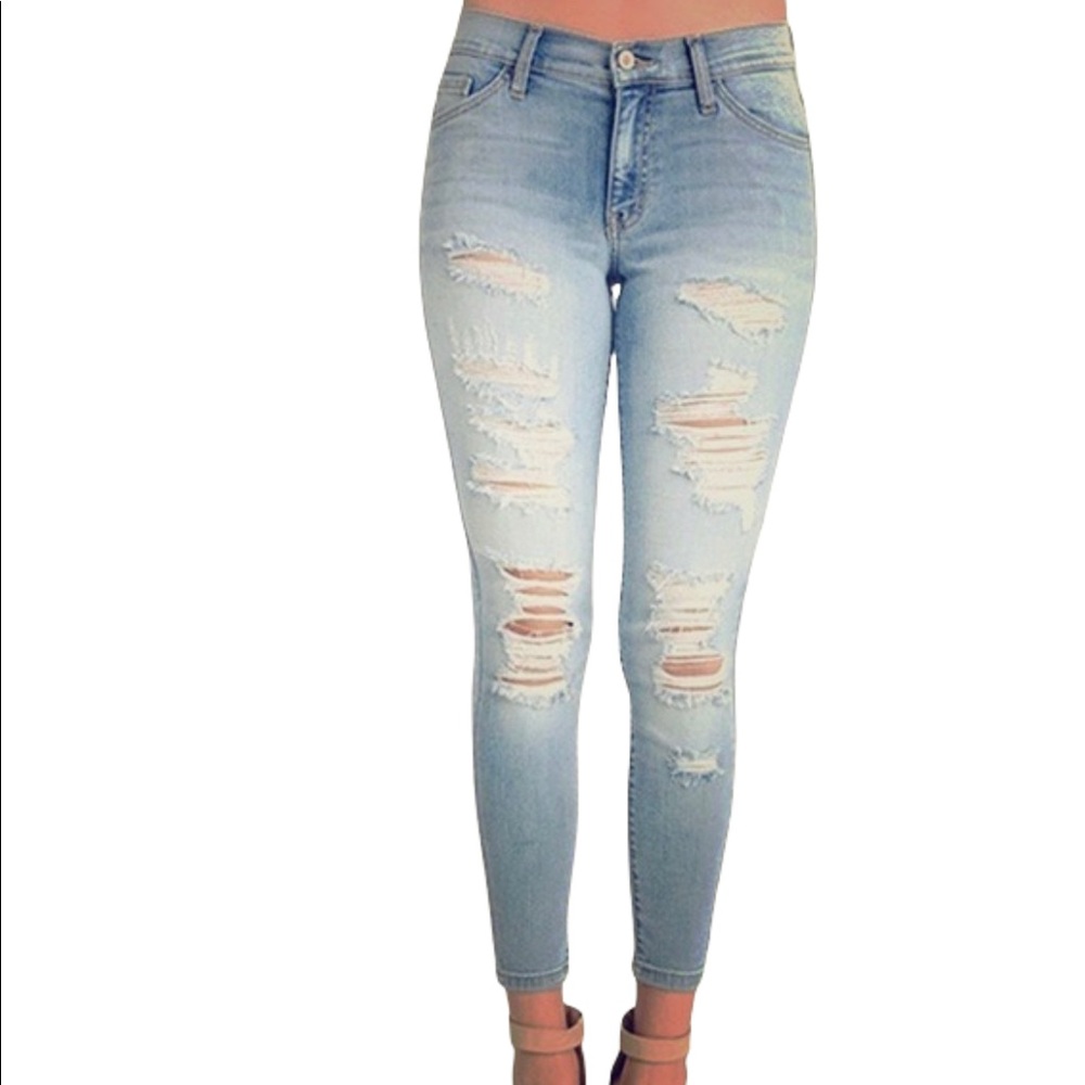 KanCan Light Wash Distressed High Rise Skinny Jeans size 24 | 1 KC 8099
